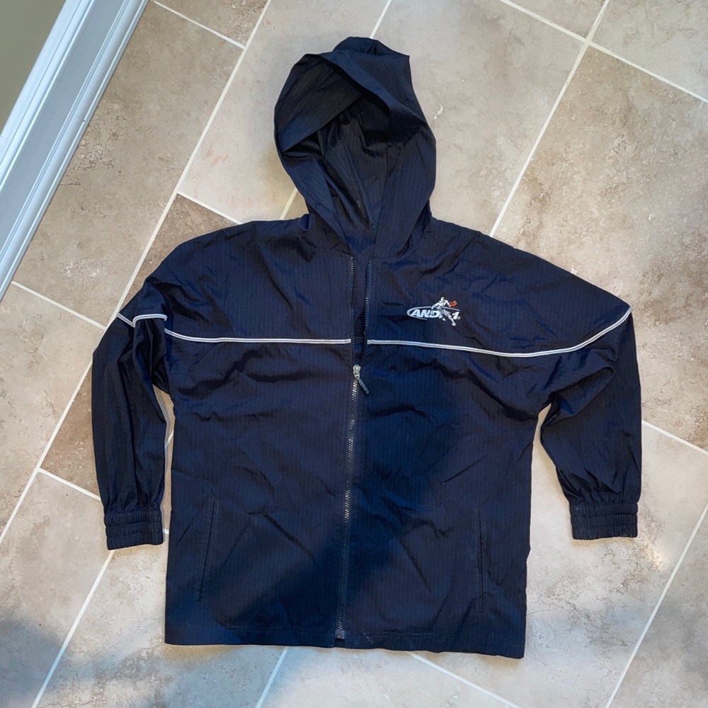 AND 1 basketball Retro youth boys Windbreaker lightweight jacket black logo